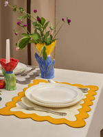 Салфетка под приборы с контрастным кантом горчичного цвета из коллекции trendy ruffles, 35х45 см