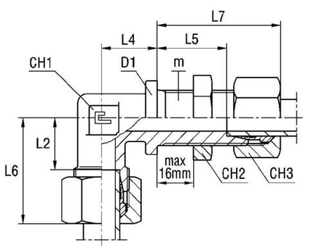 Соединение PD90 DL10 16х1.5 (в сборе)