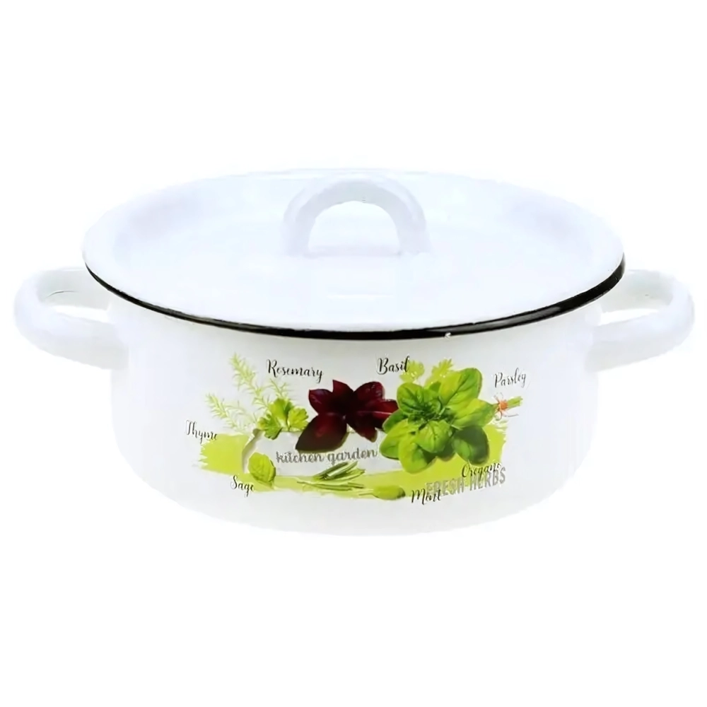 Кастрюля эмал цил Базилик 1,5л