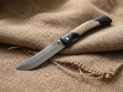 Складной нож "Сойка", сталь Х12МФ, рукоять карельская береза/черный граб