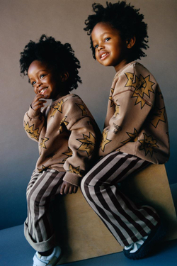 ZARA ТОЛСТОВКА С ПРИНТОМ «ЗВЕЗДЫ», СВЕТЛО-КОРИЧНЕВЫЙ