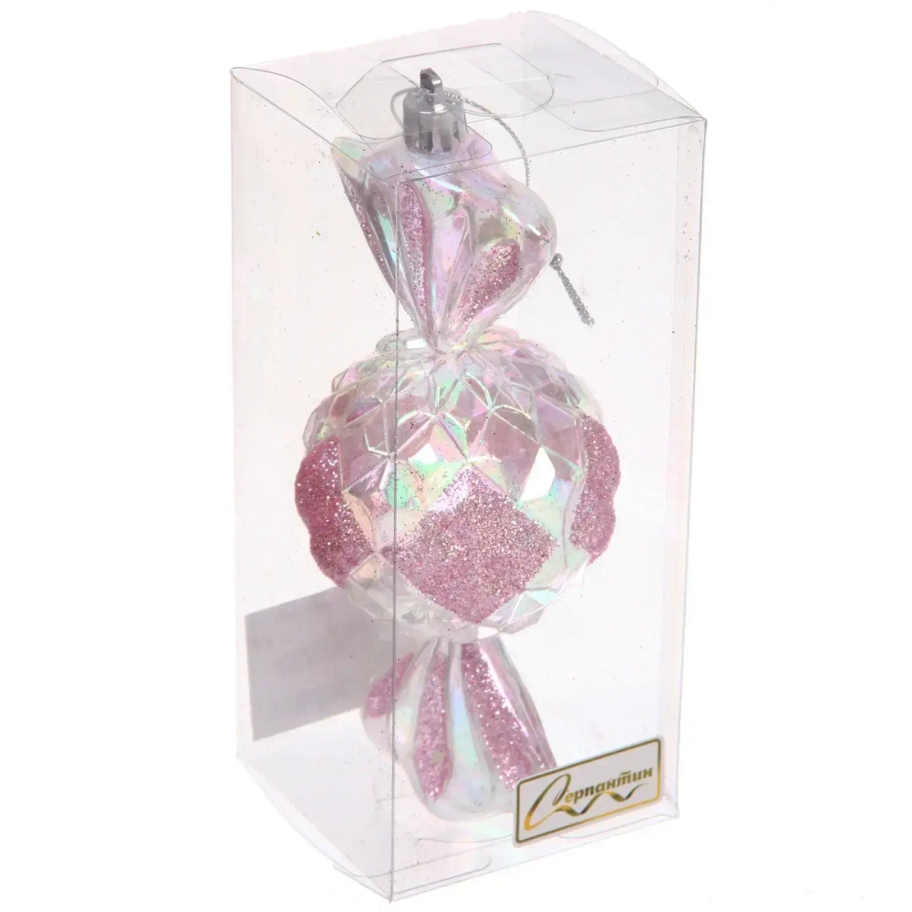 Елочная игрушка «Сладкая конфетка» 6,3*6,3*15 см, Розовый