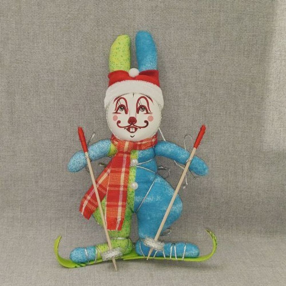 Елочная игрушка  Кролик-лыжник