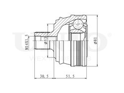 ШРУС внешний UNIO CVJ-20076