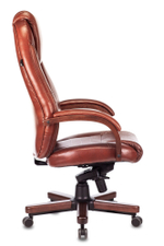 Кресло руководителя Бюрократ T-9923WALNUT светло-коричневый Leather Eichel кожа крестов. металл/дерево