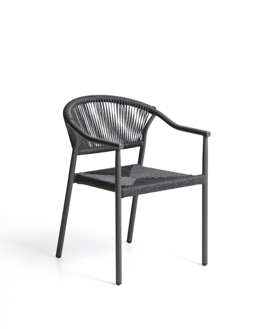 Уличный стул Livadia из серого алюминия и веревки