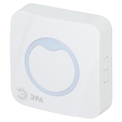 Звонок дверной ЭРА POLYCOLOR C101 беспроводной RGB подсветка от сети белый 36 мелодий | Электрозвонки беспроводные