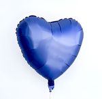 AN Шар сердце 18"/46 см, сатин Navy Темно синий (БГ-15)