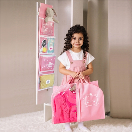 Набор для детского сада: кармашек, чехол, наклейки. Сердечки