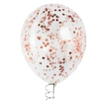 Латексный шар с мелким конфетти розовое золото, 36 см