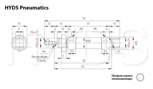 DSNU-8-25-P-A Пневмоцилиндр