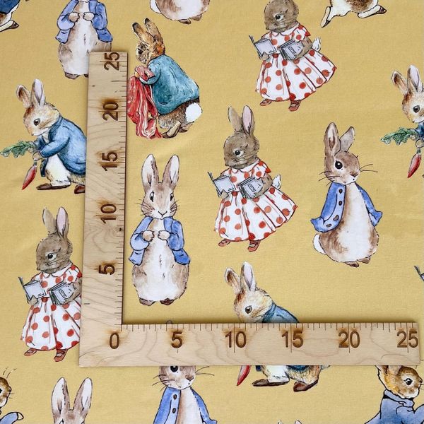 КРОЛИК, ОХРА, 100% хлопок Handmade Fabrics 1