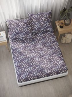 Постельное белье Simple House "Юнона" семейное   наволочки 50х70 2шт Простынь на резинке 160х200 см  Пододеяльник 145х215 см(2шт)