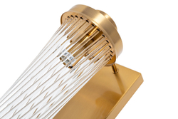 Бра настенное для спальни 50x18x12см Garda Decor прозрачное стекло/латунь