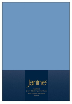 Простыня на резинке 140-160x200 Janine Elastic-Jersey 5002 джинсовая