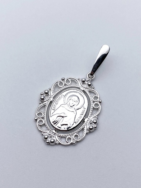 Образок из серебра/Без покрытия/Подвижное ухо/Ксения