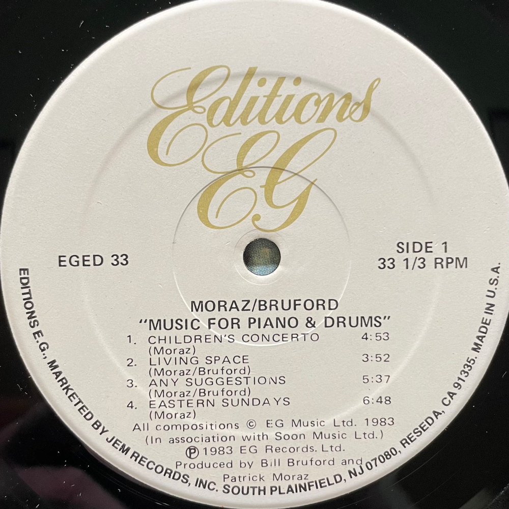 Moraz - Bruford ‎– Music For Piano And Drums (США 1984г.)