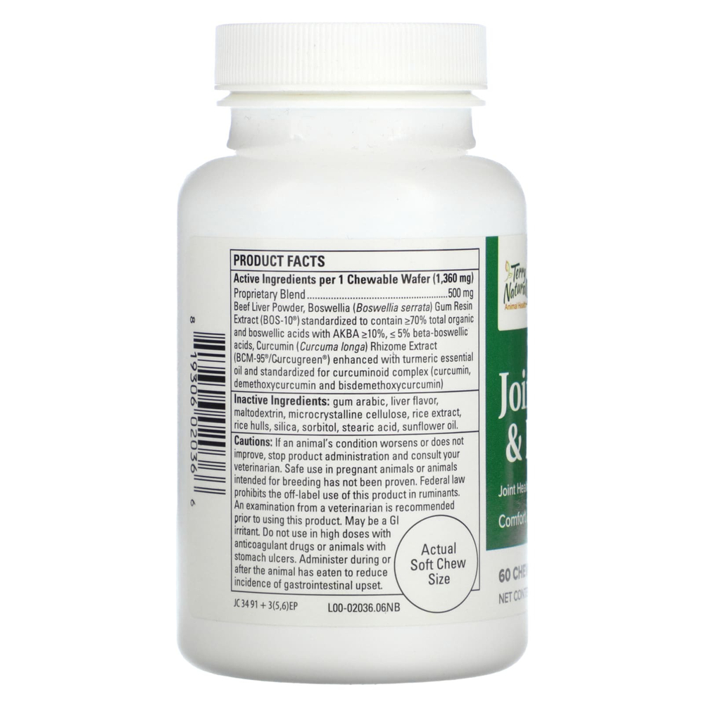 Terry Naturally, Joint & Hip, для собак, 60 жевательных вафель, 82 г (2,9 унции)
