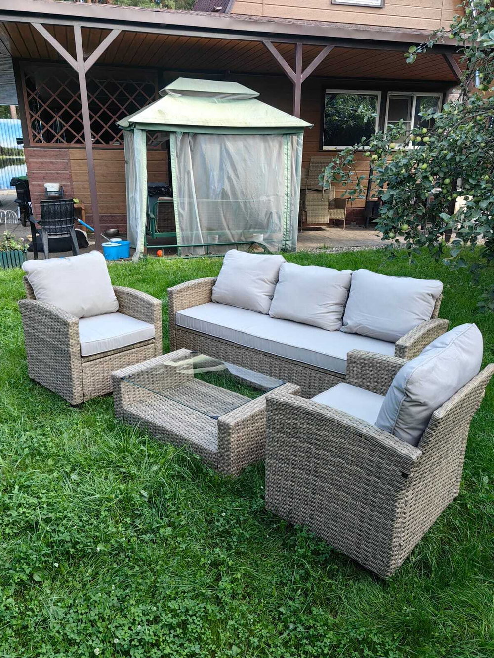 Комплект мебели из искусственного ротанга Сантьяго Terrace Set Greige