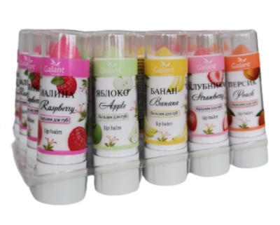 ГАЛАНТ Бальзам д/губ Микс ФРУКТОВЫЙ №2 (белые флаконы) (5вид*4шт)*20*480