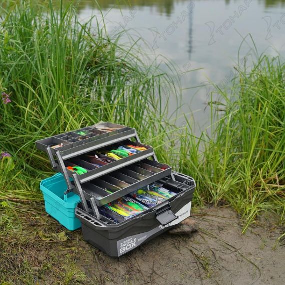 Ящик для снастей NISUS Tackle Box трехполочный бирюзовый (N-TB-3-Т)