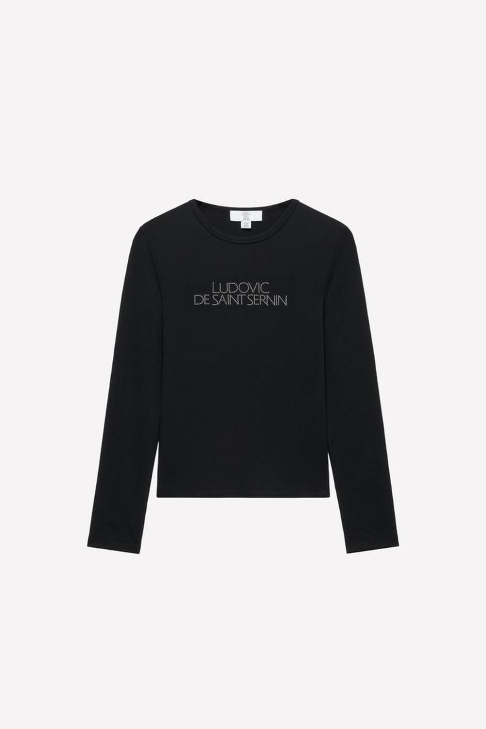 ZARA Х LUDOVIC DE SAINT SERNIN ФУТБОЛКА С БЛЕСТЯЩЕЙ НАДПИСЬЮ, ЧЕРНЫЙ