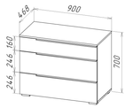 АЙРИ Комод КМ-001 (3 ящ.) Корпус - Кашемир 2,75