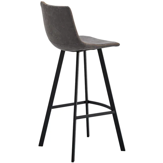 Барный стул Netro 76 см, серый на черных металлических ножках | Купить в Hallberg.ru
