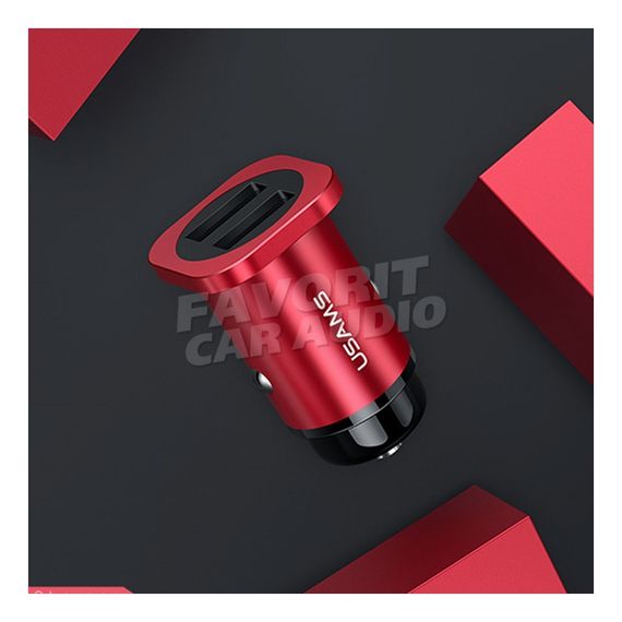 АЗУ 2USB Usams US-CC054 C7 4800mAh пластик красный