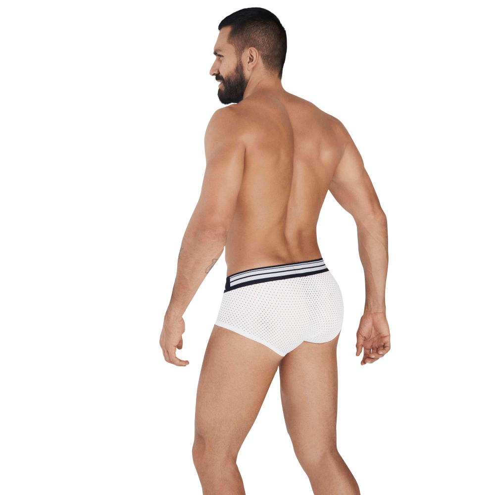 Мужские трусы брифы белые Clever Moda STRATEGY PIPING BRIEF 036201