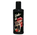 Съедобная смазка + массаж 3в1 LICK IT Клубника в шампанском (50 мл)
