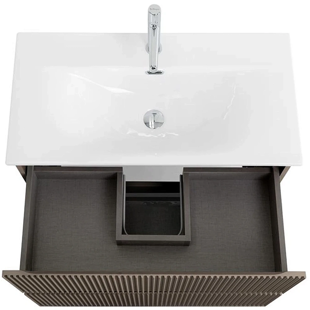 Тумба с раковиной BelBagno 80 UNO-MINI-800-2C-SO-СO+BB-8099-3-80 бежевая матовая