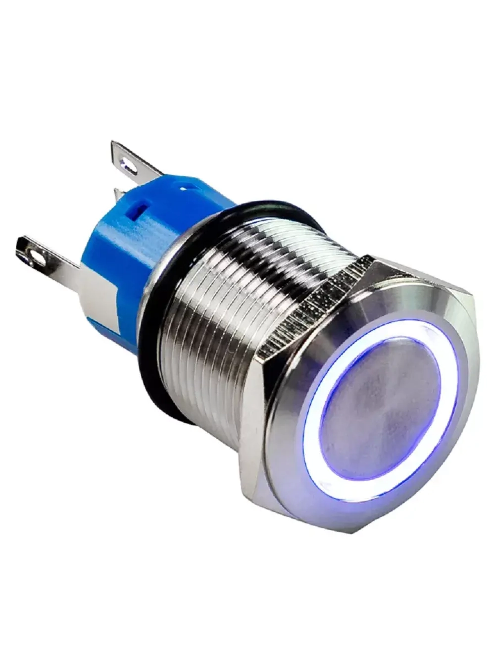 Кнопка нержавеющая OFF-ON с фиксацией 12В 5А, OFF-ON 5P