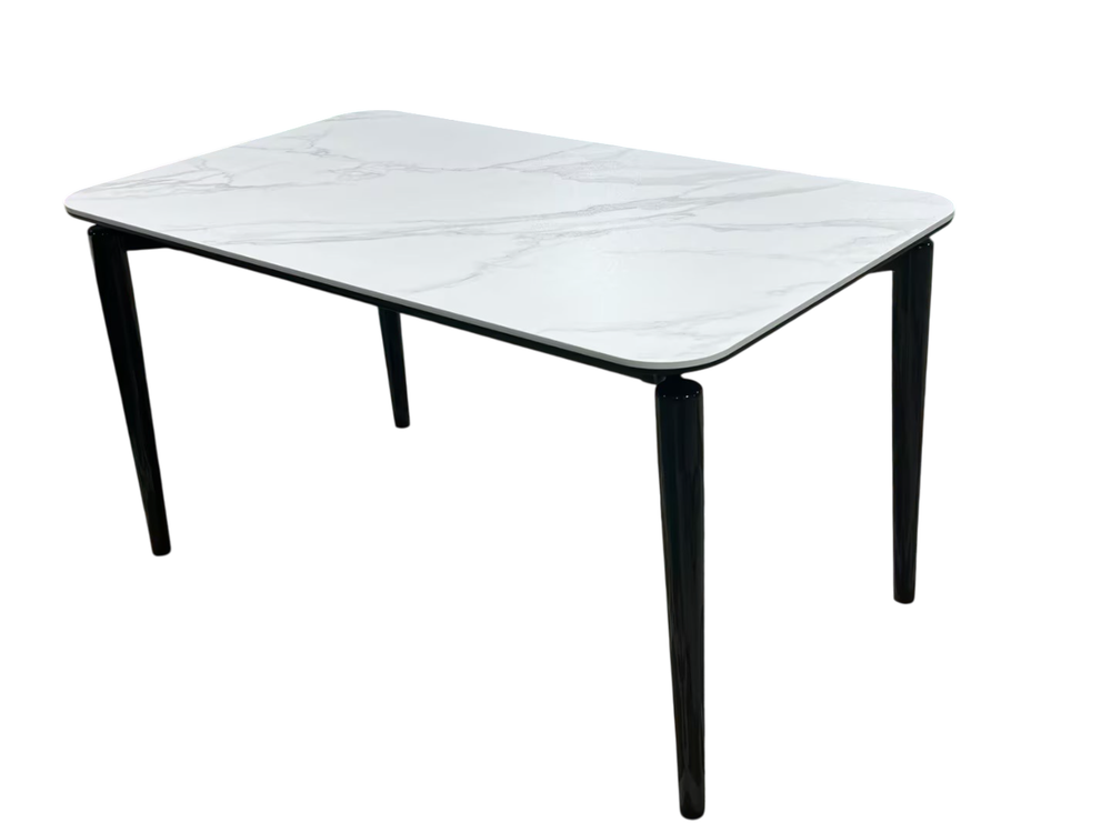 Стол обеденный Ist Casa Блум, 140х80х75 см, белая керамика, черный