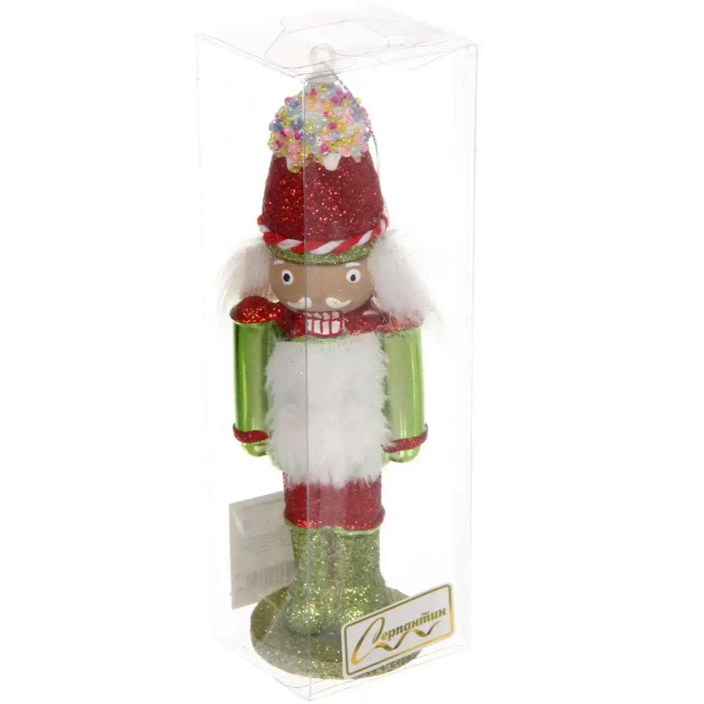 Елочная игрушка «Очаровательный солдат» 5*4*16 см, Салатовый