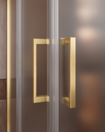 Душевой уголок Cezares MOLVENO-AH-21-90+20-P-BORO, 110х90х195, профиль брашированное золото, стекло Punto матовое