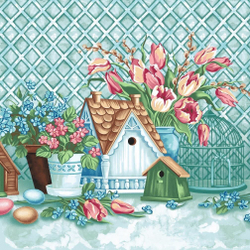 Скатерть на стол новогодняя (50*50см)-салфетка-дорожка "Еловая гирлянда" LAV ANNA LUKOSHINA