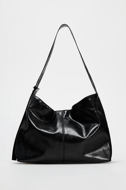 ZARA СУМКА-ШОПЕР, ЧЕРНЫЙ
