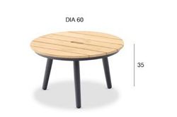 Marine, стол кофейный антрацит/натуральный, алюминий/тик