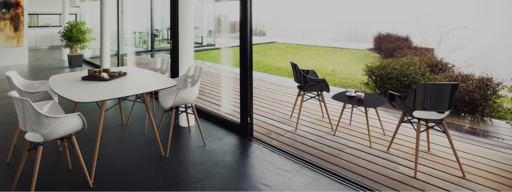 Кресло пластиковое Papatya Opal Wox Beech, натуральный, черный