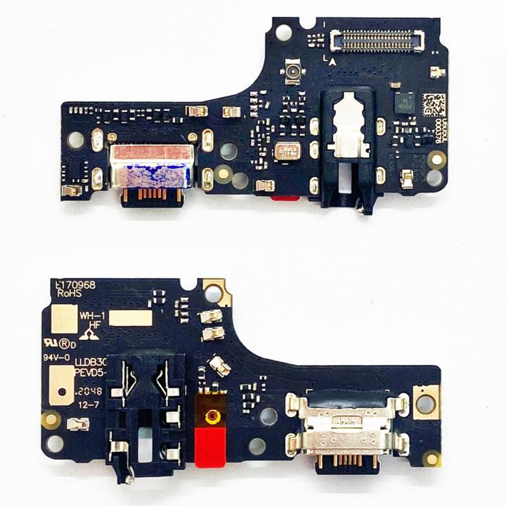 Шлейф для Xiaomi Redmi Note 10 плата системный разъем/разъем гарнитуры/микрофон - Премиум