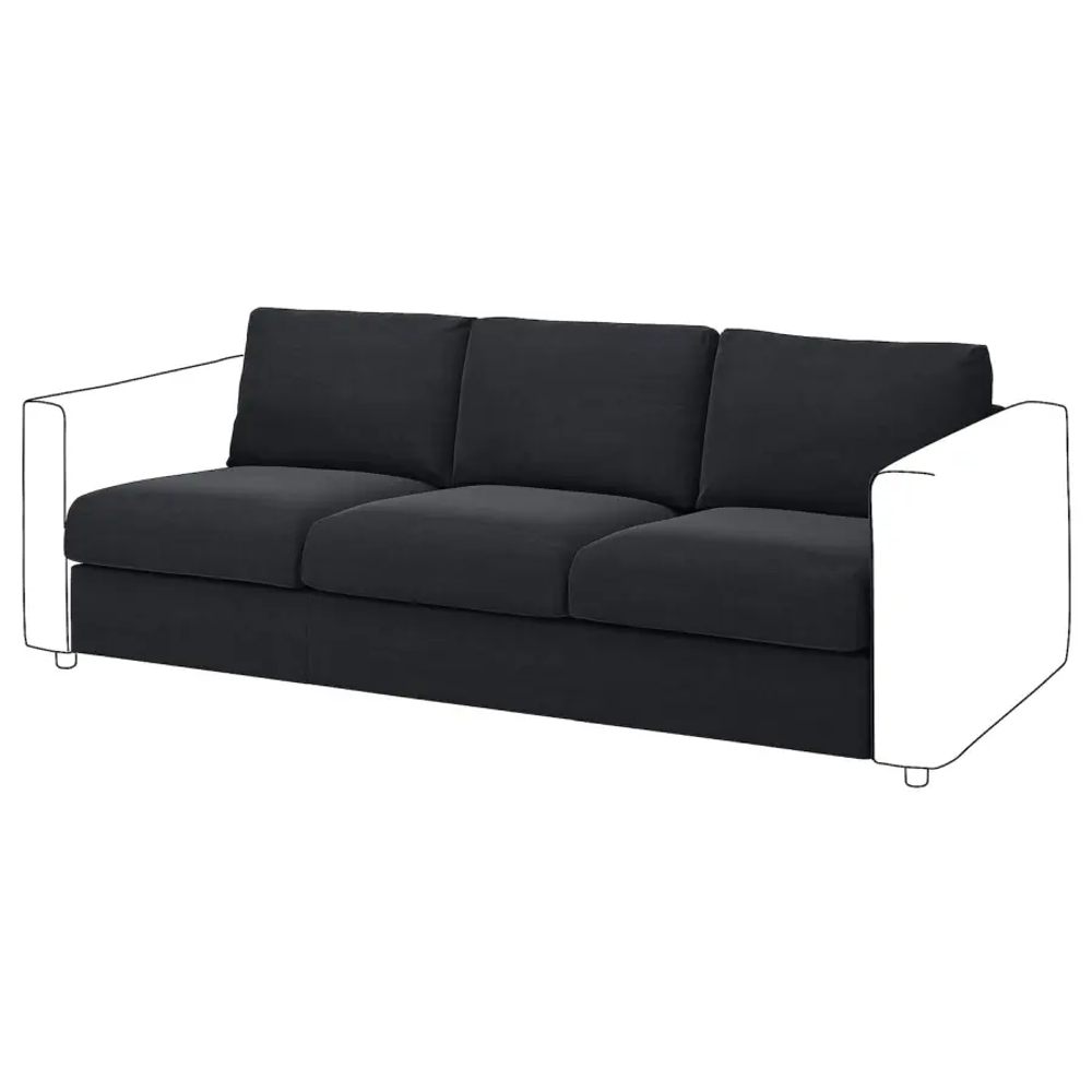 3-местная секция - IKEA VIMLE/ВИМЛЕ ИКЕА, 83х98х211 см, черный