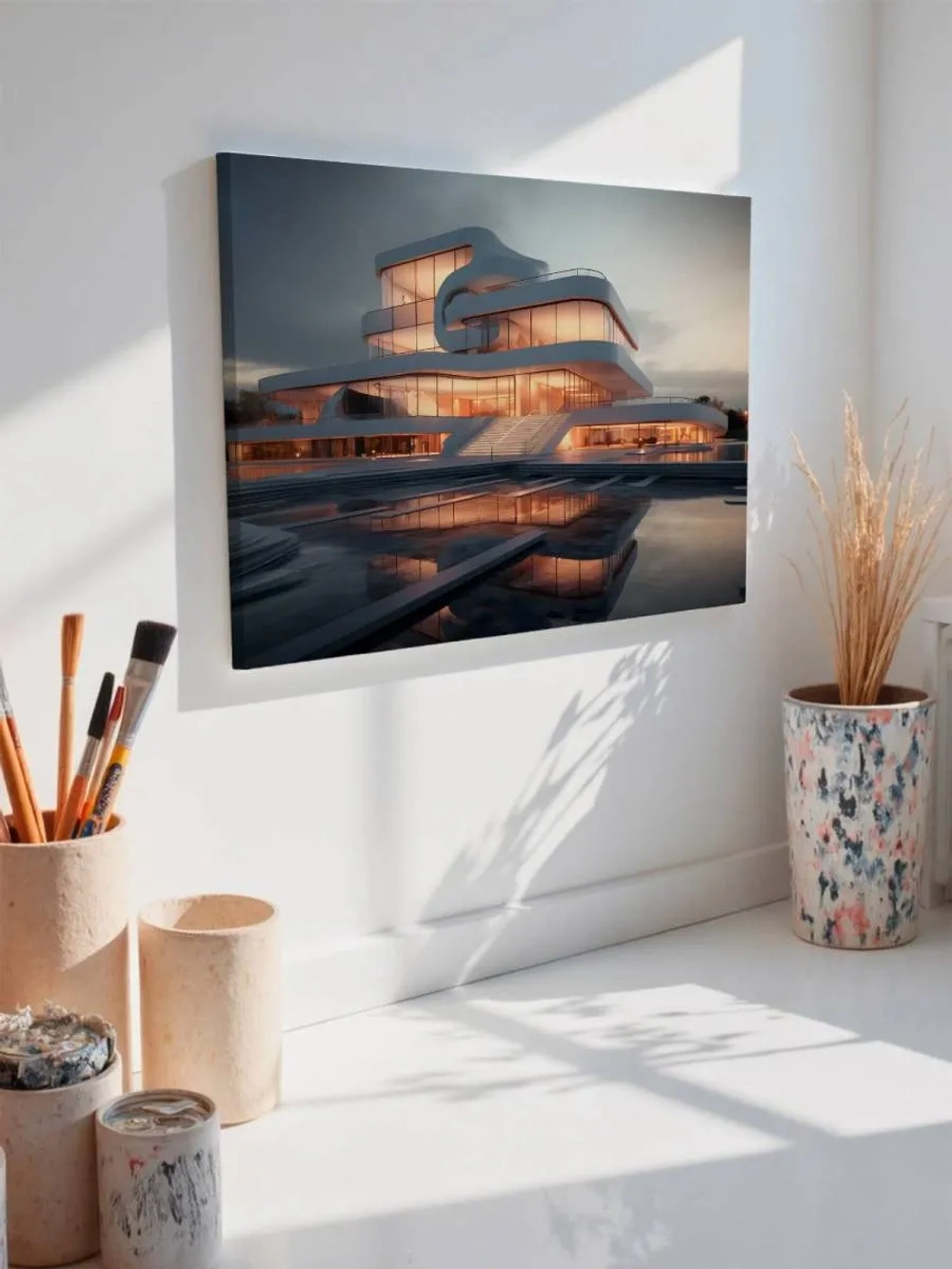 Картина на стену 40 X 50 Здание футуризм