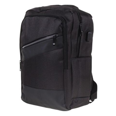 Рюкзак молодежный 41*29*13см,2 отд,анат.спинка,USB пров,отсек д/ноут,черн