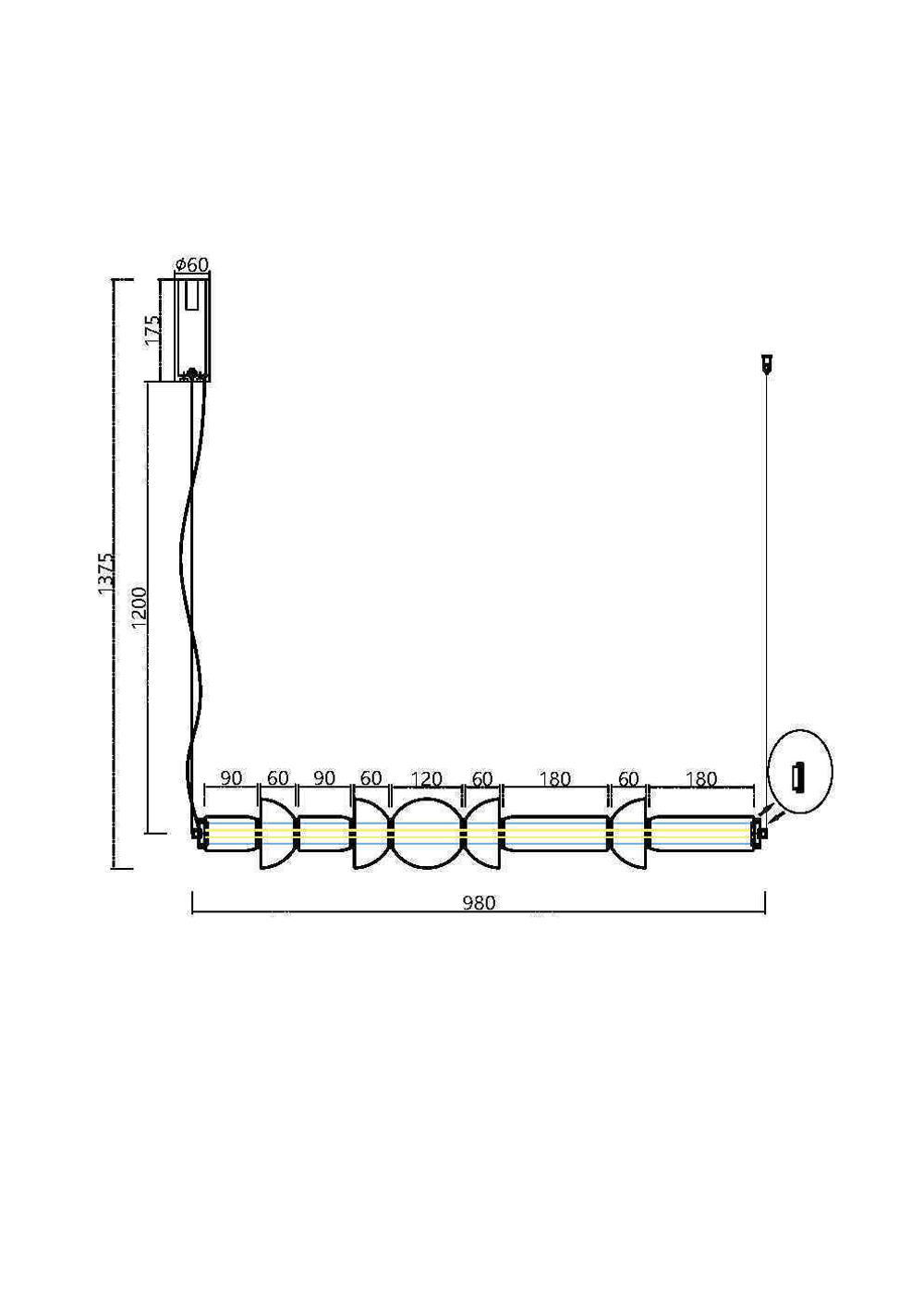 Подвесной светодиодный светильник Maytoni Cosmo MOD210PL-L39BS3K