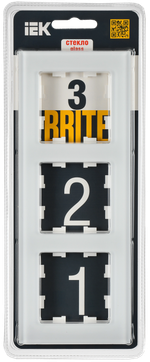 BRITE Рамка 3-местная РУ-3-2-Бр стекло белый матовый IEK