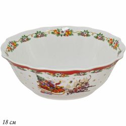 Lenardi 205-308 Салатник 18x4.5см НОВЫЙ ГОД в под.уп.(х36)Фарфор