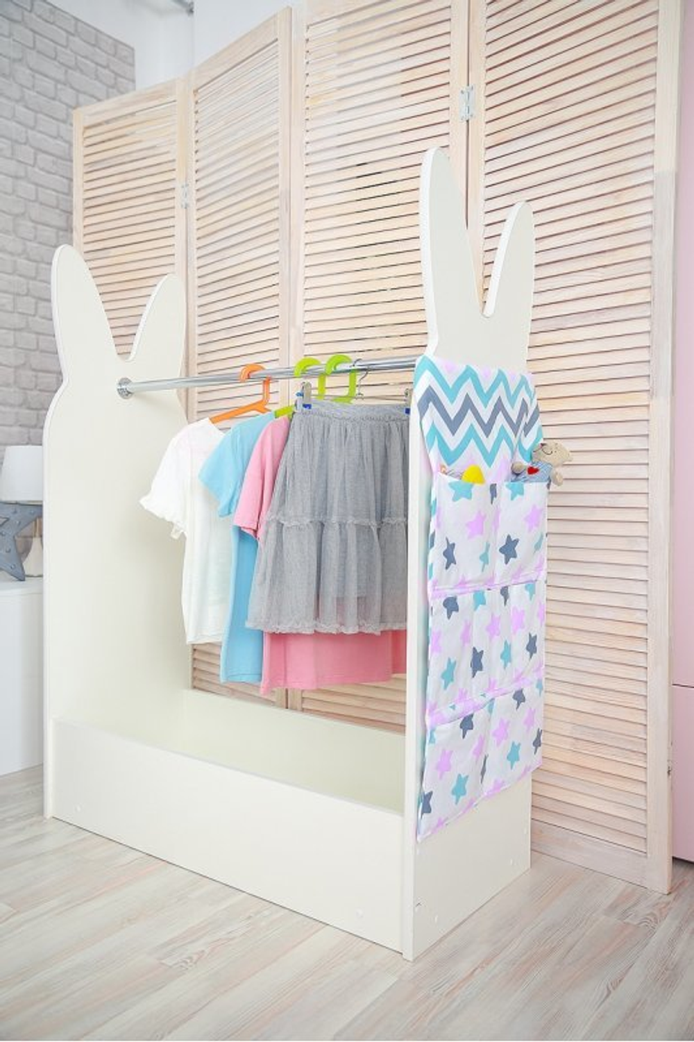 Вешалка Зайчик ЛДСП белый/белый