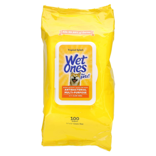 Wet Ones, For Pets!, универсальные антибактериальные салфетки, для собак, тропический спрей, 100 шт.