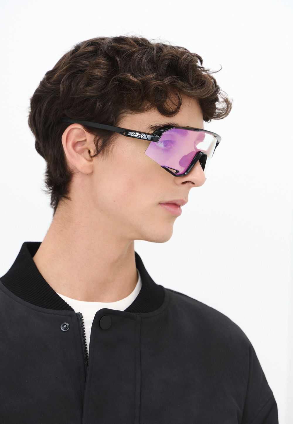 Спортивные очки 100% SLENDALE - Gloss Black - Photochromic Purple Mirror